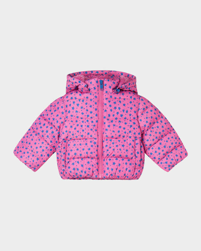 Girl's Ditsy Stars Puffer Jacket, Size 12M-36
